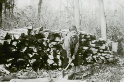 Cutting wood in 1933